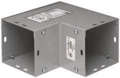 Cooper B-Line - 4 Inch Wide x 4 Inch High, Raceway Elbow End - 90°, Gray, For Use with Lay In Wireways, Type 1 Screw Cover Wireway - Apex Tool & Supply