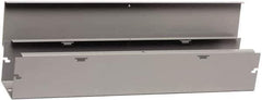 Cooper B-Line - 4" High x 102mm Wide x 36" Long, Screw Mount Solid Wall Wire Duct - Gray, 11 (Bottom) & 11 (Top) Knockouts, Hinged Cover, Steel - Apex Tool & Supply
