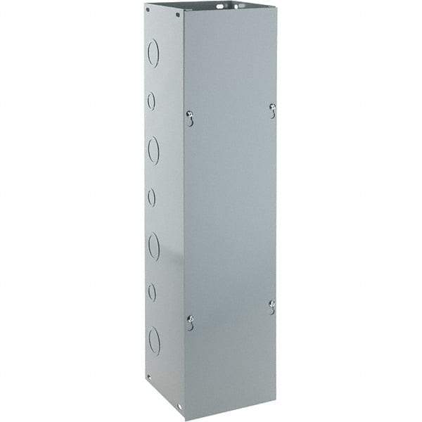 Cooper B-Line - 6" High x 152mm Wide x 24" Long, Screw Mount Solid Wall Wire Duct - Gray, 7 (Bottom) & 7 (Top) Knockouts, Screw Cover, Steel - Apex Tool & Supply