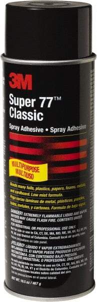 3M - 24 oz Aerosol Clear Spray Adhesive - High Tack, 150°F Heat Resistance, Low Strength Bond, Series 77 - Apex Tool & Supply