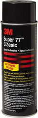3M - 24 oz Aerosol Clear Spray Adhesive - High Tack, 150°F Heat Resistance, Low Strength Bond, Series 77 - Apex Tool & Supply