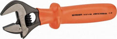 Facom - 1-3/8" Jaw Capacity, 12" Insulated Adjustable Wrench - Steel, Polished Finish - Apex Tool & Supply