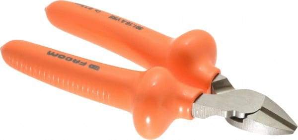 Facom - 6-5/16" OAL, 3.5mm Capacity, 3/4" Jaw Length x 13/32" Jaw Width, Insulated Diagonal Cutter Pliers - Standard Head, Cushion Grip Handles - Apex Tool & Supply