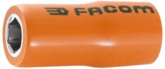 Facom - 1/4" Drive, Standard Hand Socket - 6 Points, 7/8" OAL, Alloy Steel - Apex Tool & Supply