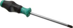 Wera - #3, 10-1/2" OAL, Standard Phillips Screwdriver - 6" Blade Length, Round Shank, Ergonomic Handle - Apex Tool & Supply