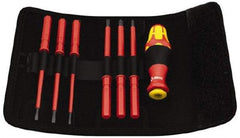 Wera - 7 Piece Phillips & Slotted Screwdriver Set - Round Shank, Blade Sizes: Length 154, Width mm 2.5, 3.5, 4 & 5.5, Bit Sizes: Philips #1 & #2 - Apex Tool & Supply