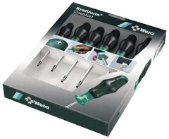 Wera - 6 Piece Torx Screwdriver Set - Bit Sizes: Torx T10, T15, T20, T25, T30 & T40 - Apex Tool & Supply