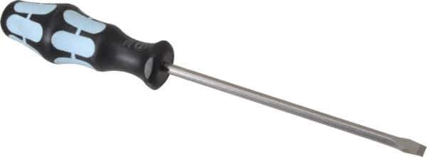 Wera - 6.5mm Blade Width, 255mm OAL Stainless Steel Slotted Screwdriver - 150mm Blade Length, Round Shank, Ergonomic Handle - Apex Tool & Supply