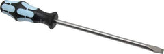 Wera - 10mm Blade Width, 312mm OAL Stainless Steel Slotted Screwdriver - 200mm Blade Length, Round Shank, Ergonomic Handle - Apex Tool & Supply