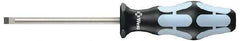 Wera - 5.5mm Blade Width, 223mm OAL Stainless Steel Slotted Screwdriver - 125mm Blade Length, Round Shank, Ergonomic Handle - Apex Tool & Supply