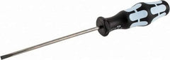 Wera - 3.5mm Blade Width, 181mm OAL Stainless Steel Slotted Screwdriver - 100mm Blade Length, Round Shank, Ergonomic Handle - Apex Tool & Supply