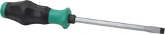 Wera - 262mm OAL Standard Slotted Screwdriver - 150mm Blade Length, Hexagon Shank, Ergonomic Handle - Apex Tool & Supply