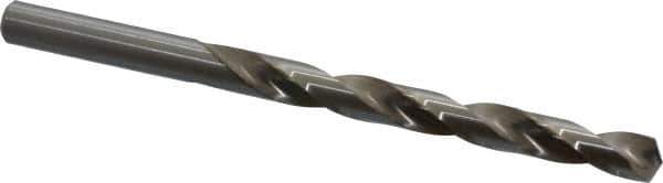 Cleveland - Letter M 135° High Speed Steel Jobber Drill - Bright Finish, Right Hand Cut, Spiral Flute, Straight Shank, 4-3/8" OAL, Split Point - Apex Tool & Supply