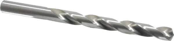 Cleveland - Letter T 135° High Speed Steel Jobber Drill - Bright Finish, Right Hand Cut, Spiral Flute, Straight Shank, 4-7/8" OAL, Split Point - Apex Tool & Supply