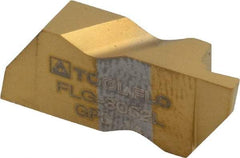 Tool-Flo - 3062FLG Grade GP3, 1.57mm Cutting Width Carbide Grooving Insert - 3.05mm Max Depth of Cut, Left Hand, 0.005 to 0.01" Corner Radius, TiN Finish - Apex Tool & Supply