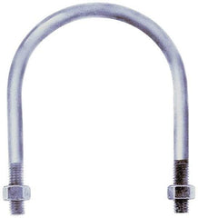 Gibraltar - 7/8-9 UNC, 19-5/16" Long, Round U Bolt Clamp with No Mount Plate for 16" Pipe - 4-1/4" Thread Length, 16-1/8" Wide, Grade C-1010 Steel - Apex Tool & Supply