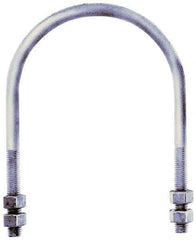Gibraltar - 3/4-10 UNC, 13-13/16" Long, Round U Bolt Clamp with No Mount Plate for 10" Pipe - 4" Thread Length, 10-7/8" Wide, Grade C-1010 Steel - Apex Tool & Supply