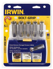 Irwin - 5 Piece Bolt & Screw Extractor Set - 3/8" Drive, Molded Plastic Case - Apex Tool & Supply