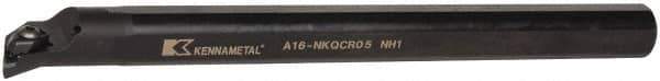 Kennametal - NP.., 17.5° Lead Angle A-NKQC Internal Right Hand Indexable Profiling Toolholder - 1" Shank Width, 12" Long, Steel, Through Coolant - Apex Tool & Supply