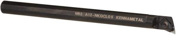 Kennametal - NP.., 17.5° Lead Angle A-NKQC Internal Left Hand Indexable Profiling Toolholder - 3/4" Shank Width, 10" Long, Steel, Through Coolant - Apex Tool & Supply