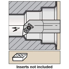 Kennametal - KC.., 5° Lead Angle A-NKLC Internal Left Hand Indexable Profiling Toolholder - 20mm Shank Width, 180mm Long, Steel, Through Coolant - Apex Tool & Supply