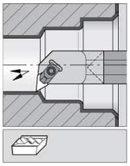 Kennametal - NP.., 5° Lead Angle E-NKLC Internal Left Hand Indexable Profiling Toolholder - 3/4" Shank Width, 10" Long, Carbide, Through Coolant - Apex Tool & Supply
