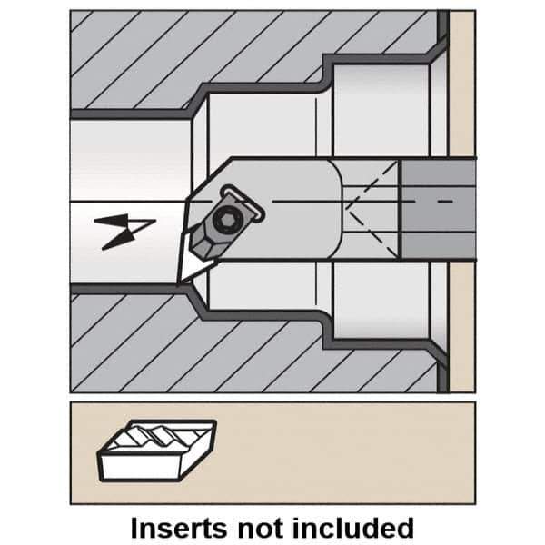Kennametal - KC.., 5° Lead Angle E-NKLC Internal Right Hand Indexable Profiling Toolholder - 16mm Shank Width, 200mm Long, Carbide, Through Coolant - Apex Tool & Supply