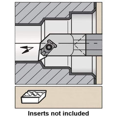 Kennametal - KC.., 5° Lead Angle E-NKLC Internal Right Hand Indexable Profiling Toolholder - 16mm Shank Width, 200mm Long, Carbide, Through Coolant - Apex Tool & Supply