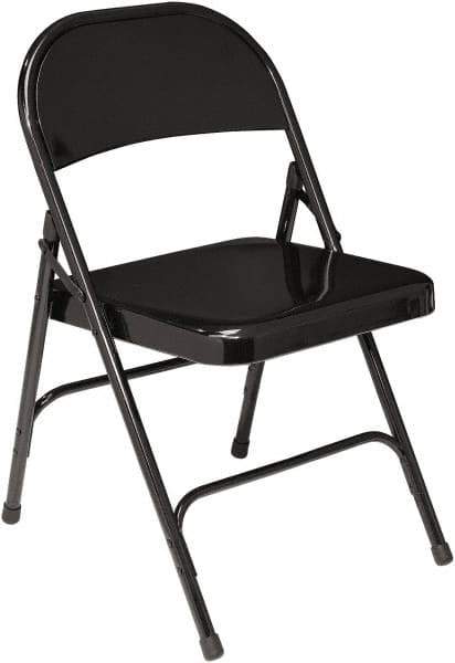 NPS - 18-1/4" Wide x 18-1/2" Deep x 29-1/4" High, Steel Standard Folding Chair - Black - Apex Tool & Supply