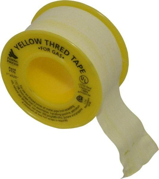 Federal Process - 1" Wide x 520" Long Gas Pipe Repair Tape - 3.8 mil Thick, -450 to 550°F, Yellow - Apex Tool & Supply
