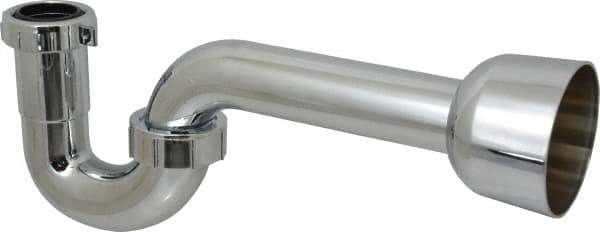 Federal Process - 1-1/2 Outside Diameter, P Trap with Wall Pipe - Chrome Coated, PVC - Apex Tool & Supply