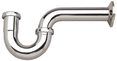 Federal Process - 1-1/2 Outside Diameter, 17 Gauge, P Trap with Wall Pipe - Chrome Coated, Brass - Apex Tool & Supply