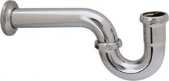 Federal Process - 1-1/2 Outside Diameter, 20 Gauge, P Trap with Wall Pipe - Chrome Coated, Brass - Apex Tool & Supply