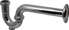 Federal Process - 1-1/4 Outside Diameter, 20 Gauge, P Trap with Wall Pipe and Cleanout Plug - Chrome Coated, Brass - Apex Tool & Supply