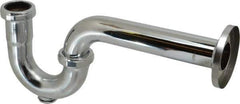 Federal Process - 1-1/4 Outside Diameter, 17 Gauge, P Trap with Wall Pipe and Cleanout Plug - Chrome Coated, Brass - Apex Tool & Supply