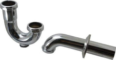 Federal Process - 1-1/2 Outside Diameter, 20 Gauge, P Trap with Wall Pipe and Cleanout Plug - Chrome Coated, Brass - Apex Tool & Supply