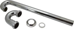 Federal Process - 1-1/2 Outside Diameter, 17 Gauge, S Trap with Floor Pipe - Chrome Coated, Brass - Apex Tool & Supply