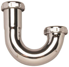 Federal Process - 1-1/2 Outside Diameter, 17 Gauge, P Trap J Bend Only - Chrome Coated, Brass - Apex Tool & Supply