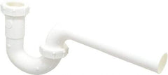 Federal Process - 1-1/4 Outside Diameter, P Trap with Wall Pipe - White, PVC - Apex Tool & Supply