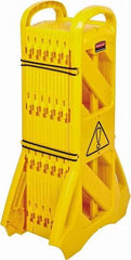 Rubbermaid - 40" High Folding Barricade - Plastic, Yellow - Apex Tool & Supply