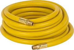 PRO-SOURCE - 3/8" ID x 19/32" OD 25' Long Multipurpose Air Hose - MNPT x MNPT Ends, 300 Working psi, 23 to 150°F, 1/4" Fitting, Yellow - Apex Tool & Supply