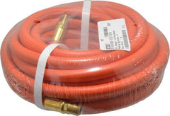 PRO-SOURCE - 3/8" ID x 19/32" OD 25' Long Multipurpose Air Hose - MNPT x MNPT Ends, 300 Working psi, 23 to 150°F, 1/4" Fitting, Orange - Apex Tool & Supply
