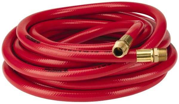 PRO-SOURCE - 1/2" ID x 3/4" OD 25' Long Multipurpose Air Hose - MNPT x MNPT Ends, 300 Working psi, 23 to 150°F, 1/2" Fitting, Red - Apex Tool & Supply