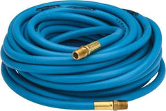 PRO-SOURCE - 1/4" ID x 15/32" OD 50' Long Multipurpose Air Hose - MNPT x MNPT Ends, 300 Working psi, 23 to 150°F, 1/4" Fitting, Blue - Apex Tool & Supply