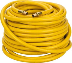 PRO-SOURCE - 3/8" ID x 19/32" OD 100' Long Multipurpose Air Hose - MNPT x MNPT Ends, 300 Working psi, 23 to 150°F, 1/4" Fitting, Yellow - Apex Tool & Supply