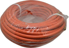 PRO-SOURCE - 3/8" ID x 19/32" OD 100' Long Multipurpose Air Hose - MNPT x MNPT Ends, 300 Working psi, 23 to 150°F, 1/4" Fitting, Orange - Apex Tool & Supply