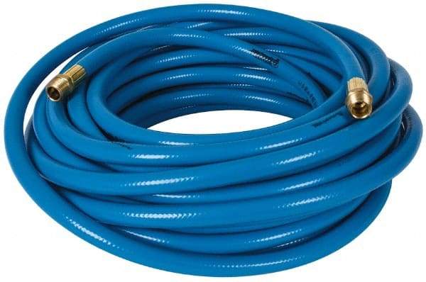 PRO-SOURCE - 1/2" ID x 3/4" OD 100' Long Multipurpose Air Hose - MNPT x MNPT Ends, 300 Working psi, 23 to 150°F, 1/2" Fitting, Blue - Apex Tool & Supply
