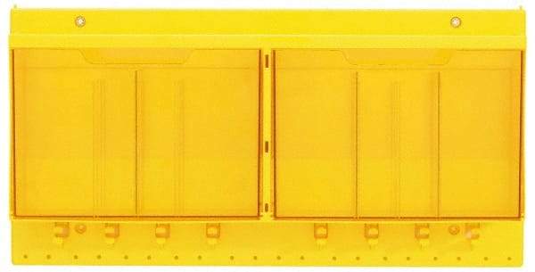 Master Lock - 1 Piece, Empty Polycarbonate Lockout Device and Tag Station - 22 Inch Wide x 11 Inch High x 4-1/8 Inch Deep, Yellow - Apex Tool & Supply