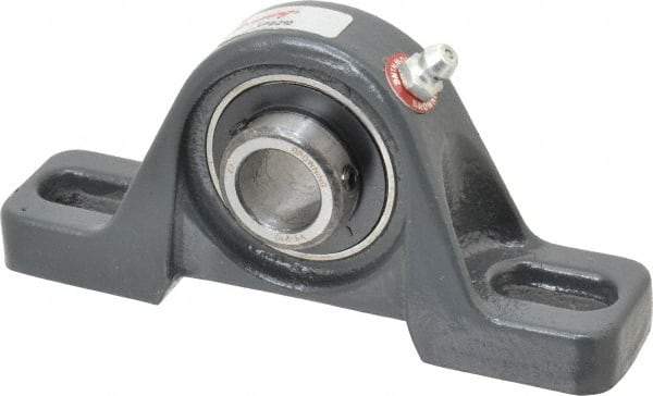 Browning - 5/8" ID, 4-7/8" OAL x 2-7/32" OAH Pillow Block - 1,444 Lb Static Cap, 2,611 Lb Dyn Cap, 3-5/8" Btw Mnt Hole Ctrs, 1-3/16" Base-to-Ctr Ht, Cast Iron - Apex Tool & Supply