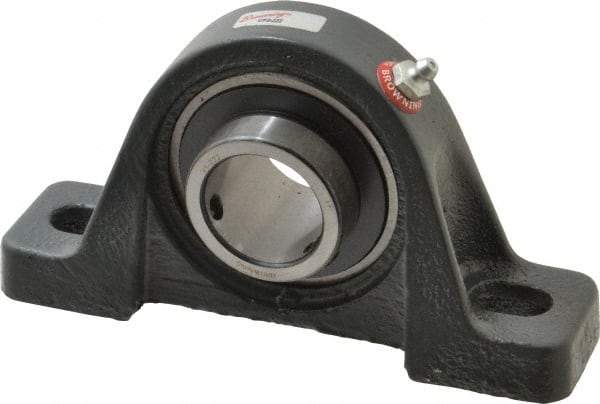 Browning - 1-3/8" ID, 6-3/4" OAL x 3-11/16" OAH Pillow Block - 3,493 Lb Static Cap, 5,782 Lb Dyn Cap, 5" Btw Mnt Hole Ctrs, 1-7/8" Base-to-Ctr Ht, Cast Iron - Apex Tool & Supply